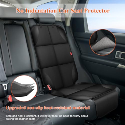 Image of Car Seat Protector for Child Car Seat, 600D Fabric Safe Car Seat Cover with Upgraded Non-Slip Backing, Waterproof Seat Protector Under Baby Car Seat with Thick Padding for Car Back Front Seat