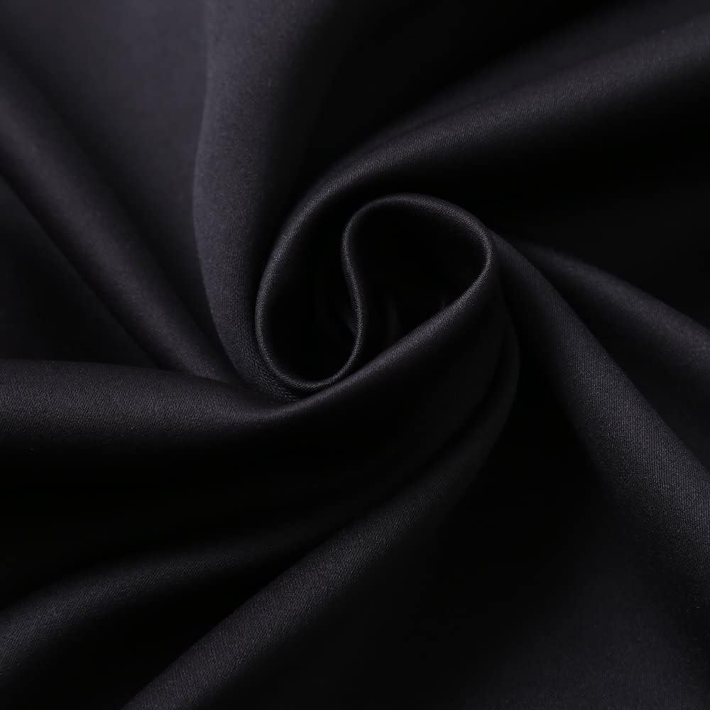 TWOPAGES Extra Long Curtain, 204 Inch Long Essential Darkening Thermal Insulated Curtains for Living Room/Bedroom Blackout Window Drape (Black 1*(50"Wx204"L))