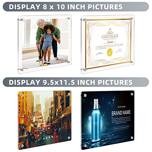 6 Pack Acrylic Picture Frame 8X10 Inch ( Full Frame 9.5X11.5 Inch), Vertical And Horizontal Wall Mount Clear Floating Photo Frames With Uv Protection For Certificates Artwork, Display Transparent Acrylic Frames For Home, Office Or Gallery Wall Décor #TOP2