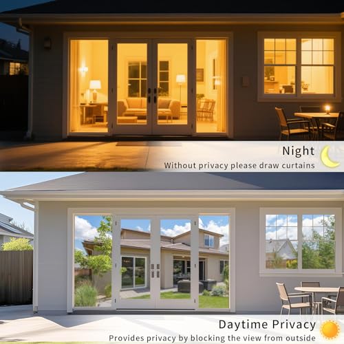 Filmgoo Window Privacy Film One Way Daytime Mirror Tint Treatments UV Heat Control Vinyl Stickers Sun Block Glass Paper Door Covering Reflective (Silver, 41.3 Inch x 15.7 Feet)