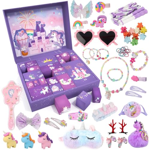 Advent Calendar 2026 Girls - Unicorn Gifts for Girl 24 Days Xmas Count Down Box, Countdown Calendar Surprises Gifts for Daughter and Granddaughters, Gift for Kids Toddlers (Unicorn)