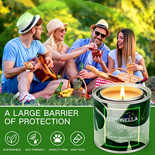 Citronella Candles Outdoor Indoor, 4 Pack 7 Oz Scented Jar Candles Set Aromatherapy Long Lasting Soy Wax For Summer Home Garden Patio Balcony #TOP3