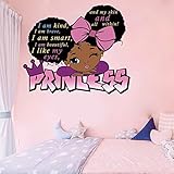 Wall Decals for Girls Bedroom, Black Girl Magic Inspirational Quote Wall Decal, Pink Room Decor...