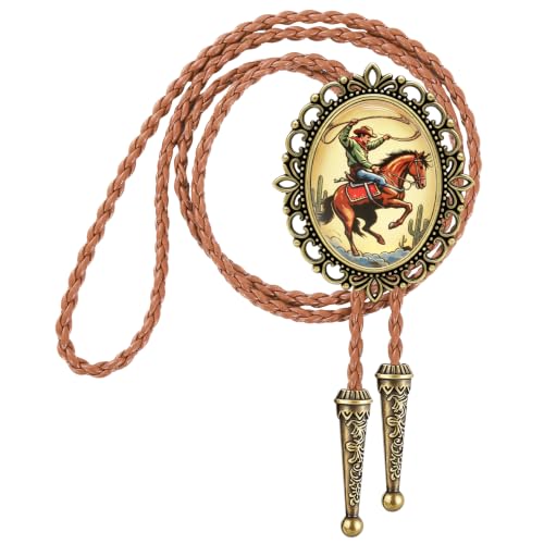 Image of Jeilwiy Bolo Tie for Men Western Cowboy Gothic Bolo Tie Necklace Halloween