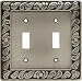 Franklin Brass 64039 Paisley Double Toggle Switch Wall Plate/Switch Plate/Cover, Brushed Satin Pewter