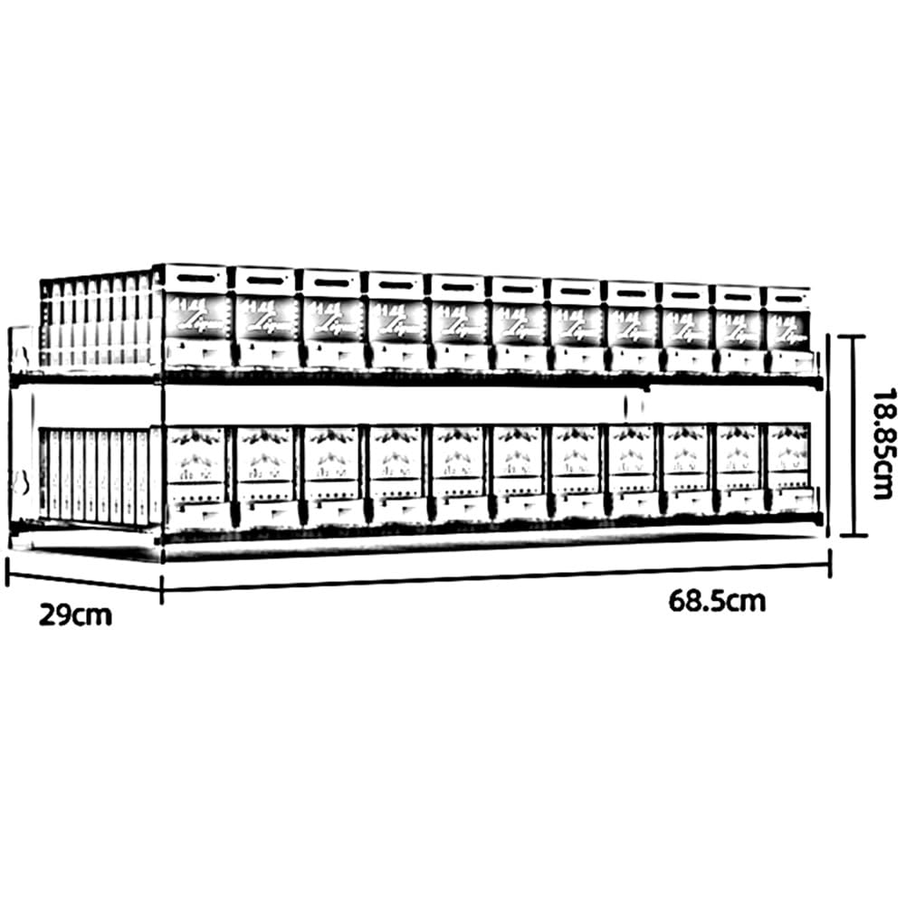 Przezroczysty akrylowy 2-poziomowy stojak na papierosy naścienny stojak na papierosy do sklepów detalicznych rozmiar 68,5 x 29 x 18,85 cm idealna gablota na rynki i sklepy