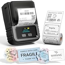 Phomemo M120 Bluetooth Label Maker - Portable Thermal Barcode Printer with App, 2 Wide Labels, Wireless Sticker Printer for Small Business,Home Office,QR Codes,Address Labels - iOS/Android Compatible