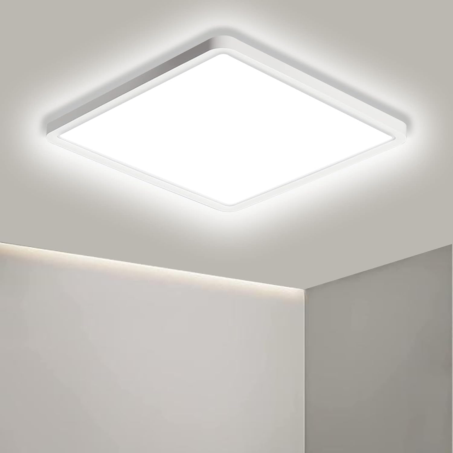 Plafoniera LED Ouyulong 18W Da Soffitto - 1620LM 4000K, IP44, Ø23cm, Per Bagno Cucina Camera - Foto 6