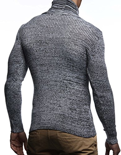 Leif Nelson Men’s Knitted Pullover | Long-Sleeved Slim fit Shirt | Basic Winter Sweatshirt with Shawl Collar for Men3