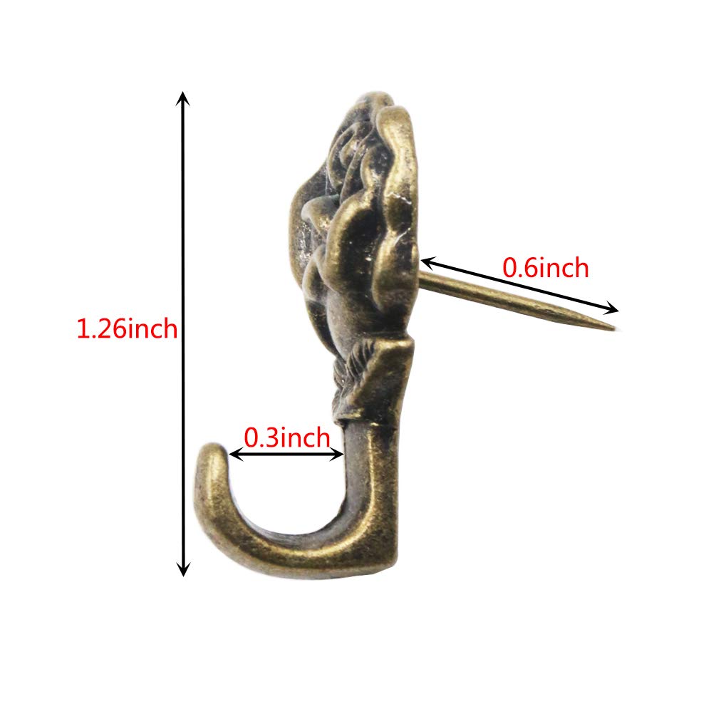 Wandhaken In Rosenform – 12 Stück, Bronze, Einfach Zu Montieren