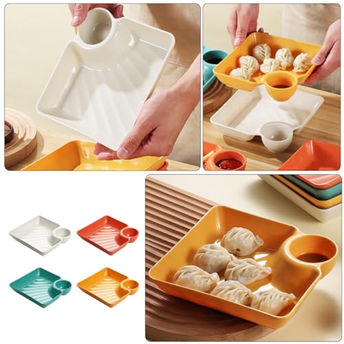 Set de 4 platos cuadrados de plástico para snacks miniatura 3