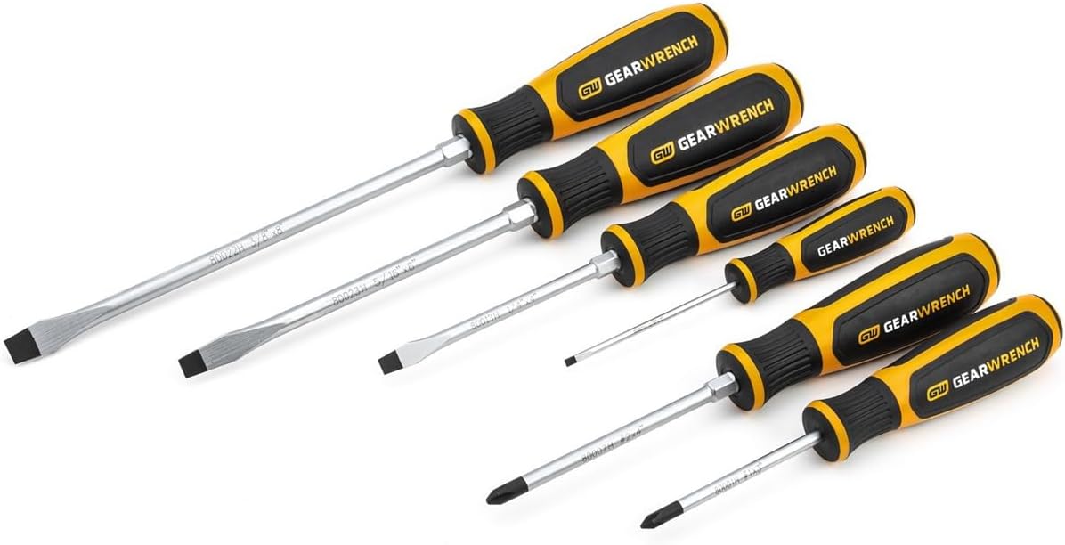 GEARWRENCH 6 Pc. Phillips/Slotted Dual Material Screwdriver Set - 80050H