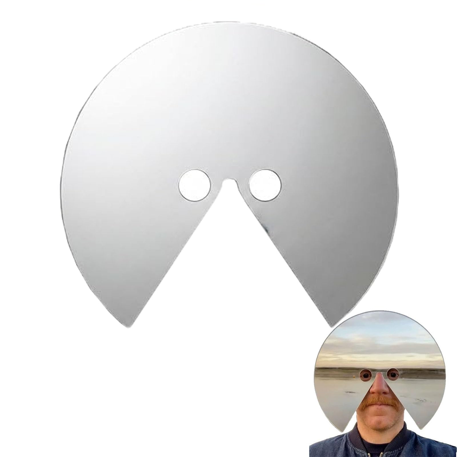WEIWOGU Novelty Mirror Face Mask, Mirror Mask, Wearable Art Full Face Mirrors Visor, Reflective Masks for Halloween (1pcs)