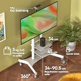 Mobilny stojak na telewizor na kółkach, regulowana podstawa telewizora do ekranów 50-86 cali, wózek telewizyjny o maksymalnym obciążeniu 105 kg, kompatybilny z VESA 200 x 200 do 800 x 500, szafka pod