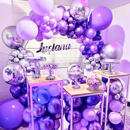 Image of PartyWoo Lavender Balloons 50 pcs 5 Inch Small Mini Light Purple Pastel Purple Lilac Latex Helium Balloons for Graduation Baby Shower Wedding Butterfly Birthday Party Decorations Purple-Y15