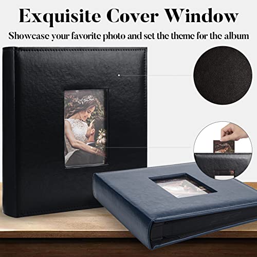 4x6 Photo Album with Memo Area, Luxury Leather Cover Photo Album Holds 300 Vertical and Horizontal Photos, Fabmaker Premium Slip-in Picture Album, Large Capacity Photo Book for Family Wedding Travel - Thumbnail 5