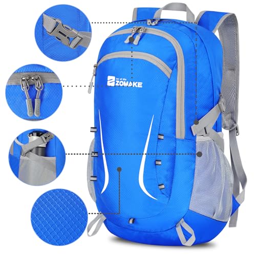 Image of ZOMAKE Lightweight Packable Backpack 35L, Foldable Backpacks Water Resistant Collapsible Light Daypack for Hiking(Dark Blue)