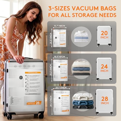 Image of 16 Packs Vacuum Seal Bags with USB /Type-C Pump, 3 Sizes Travel Vacuum Storage Bags for Clothing, Vacuum Packing Bags for Closet Organization, Bedding & Seasonal Storage
