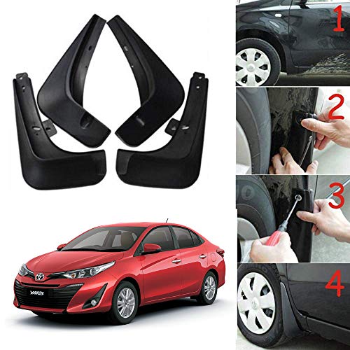 Image of Oshotto (O.E.M Fitting Cup Type) Mud Flap /Splash Guard Compatible with Toyota Yaris (Set of 4)