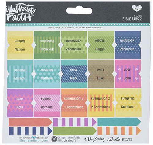 Bella Blvd 1256 Illustrated Faith Basics Stickers, 6" x 12", Bible Tabs #2, Multicolor