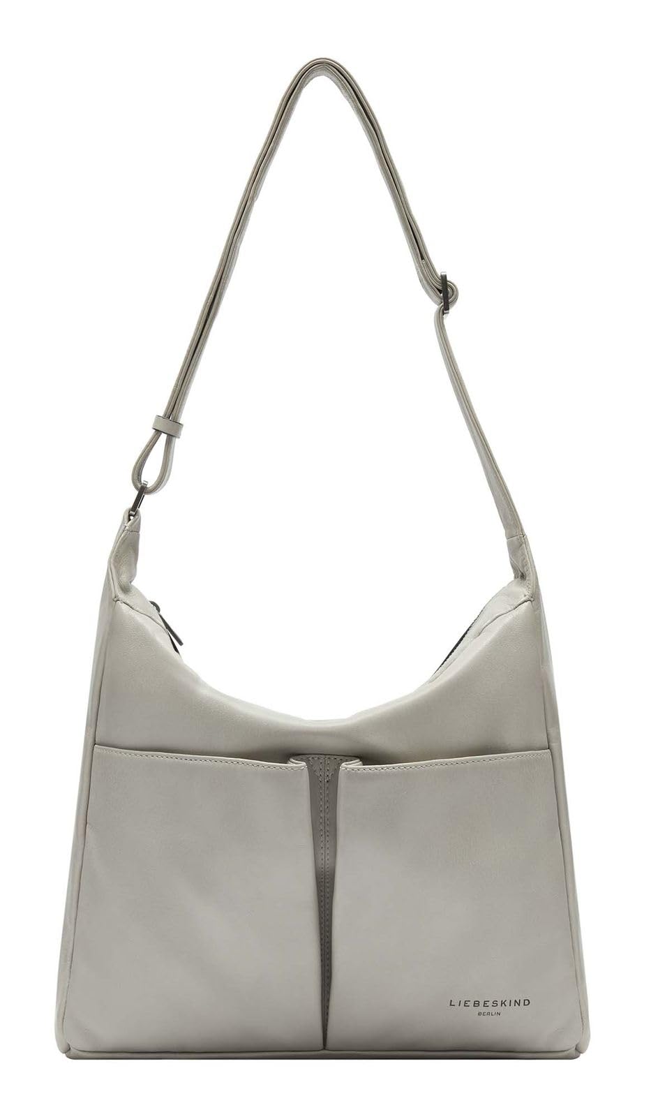 LIEBESKIND BERLIN Leather shoulder bag Hera Sheep Natural Hobo Bag Steel taupe