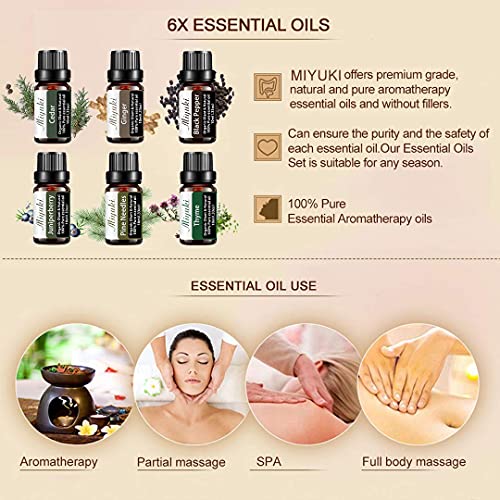 Miyuki Chamomile Essential Oils And 6Pack Essential Oil Sets With Cedar,Ginger,Black Pepper,Pine Needles,Juniper Berry,Thyme #TOP4