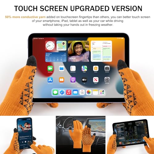 Image of TRENDOUX Winter Gloves for Men Women - Upgraded Touch Screen Cold Weather Thermal Warm Knit Glove for Running Driving Hiking