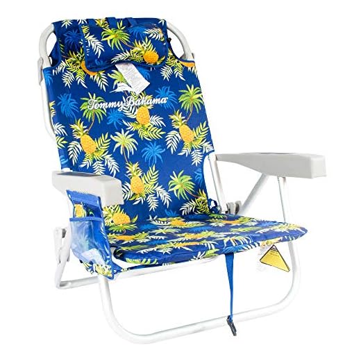 Tommy Bahama Backpack Cooler Beach Chairs - Blue Pineapple
