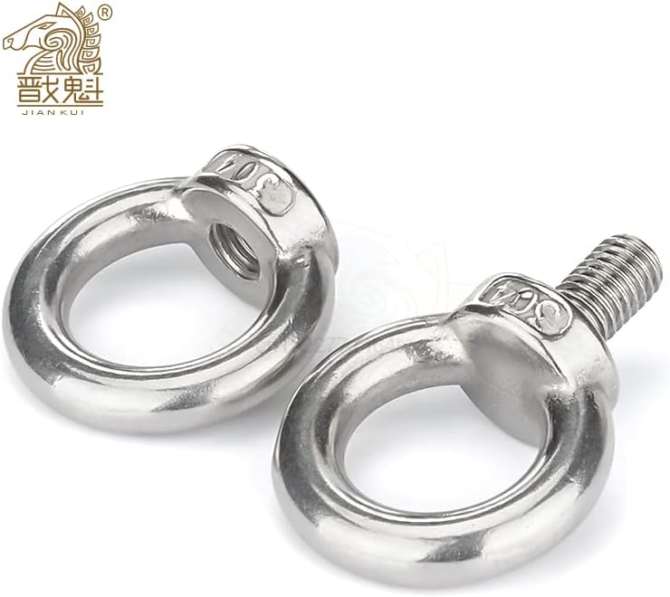 1-2PCS Lifting eye nuts/screw Ring eyebolt Ring hooking nut screws M3 M4 M5 M6 M8 M10 M12 304 Stainless steel - (Size: M5(2PCS), Color: Lifting Eye Nuts)