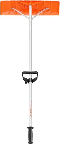 Miniatura 10 de VEVOR Rastrillo de techo de nieve, herramienta de eliminación de nieve de hoja de plástico de 25 pulgadas, mango de aluminio de alcance de 21 pies,