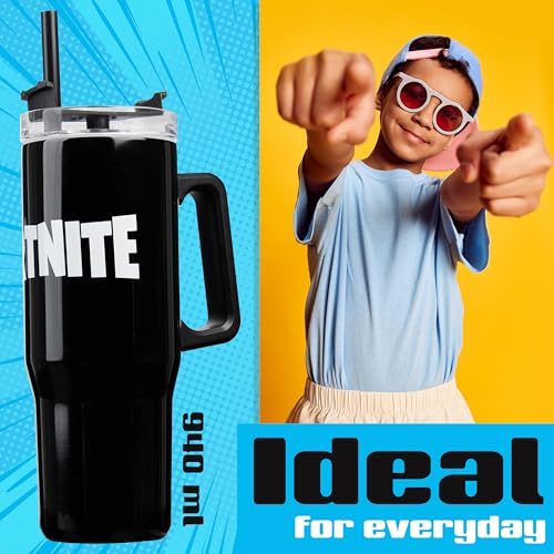 Fortnite Insulated Tumbler Travel Mug 940ml/33oz Water Bottle with Straw & Handle Thermal Double Wall Vacuum Insulation Drinks Cold Up to 17Hrs, Hot Up to 8Hrs, 45Hrs Ice - Image 2