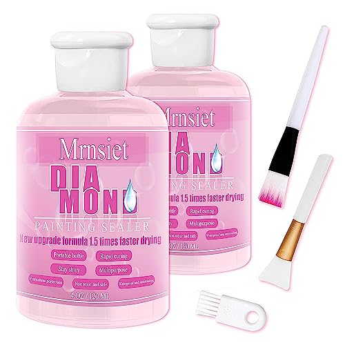 Mrnsiet Updated Diamond Painting Sealer Kits 240ML - Diamond Art Glue Sealer with Brush, Fast Drying, Permanent Hold, Suitable for Diamond Painting, Puzzles, Coasters and DIY Crafts (8 OZ)