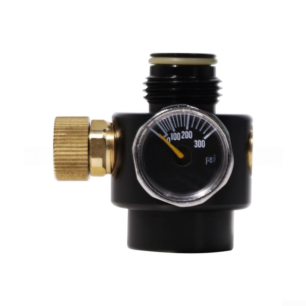 Besttoolifes Valvola Pressione Ottone G1/2-14 Manometro Nero Valvola Pressione