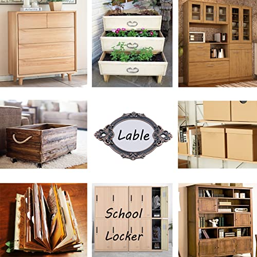 Crapyt Vintage Label Holder Zinc Alloy Tag Holder 55X43Mm Home School Office Cabinet Card Slot Shelf Frame Label Holder,Red Bronze,12Pcs #TOP2