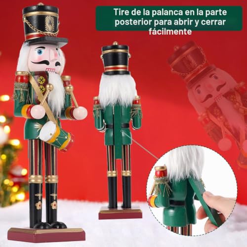 Miniatura 4 de 4 Cascanueces Navideños De Soldado De 30 Cm De Madera, Decoración Navideña Para Chimenea, Figuras De Cascanueces Para Decoración De Interior - Trompetista, Baterista, Espadachín, Lancero