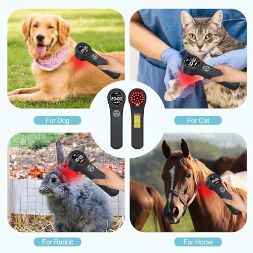 GOVW Terapia A Laser Frio para Cães, 4X980Nm + 4X810Nm + 16X660Nm, Laser Frio para Cavalos, Máquina