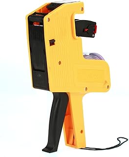 Marhynchus Price Tag Gun, 8 Digits Price Tag Gun Retail Pricing Labeller Kit Labeler with Label Rolls and Spare Ink (Yellow)