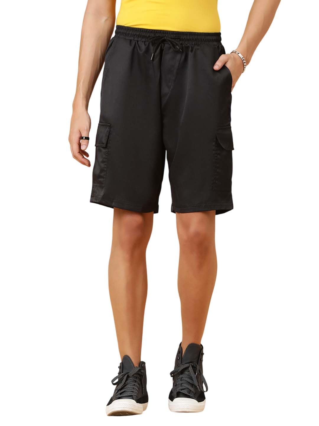 kotty Men's Solid Regular Fit Black Tortoise Stylish Shorts-picture-39