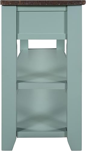 Miniatura 199 de Mesa consola de madera maciza de 48 pulgadas, mesa auxiliar moderna para sofá de entrada con 3 cajones de almacenamiento y 2 estantes. Fácil de