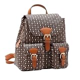 Mochila Feminina Chenson Monograma Baby Urso Elegante Resistente e Ideal para o Dia a Dia (Café)