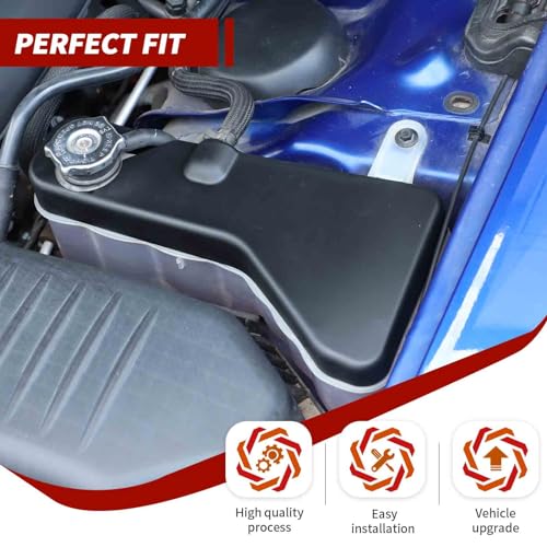 Image of Engine Wire Dust Cover Engine Hood Lock Cover Coolant Pot Cap Windshield Washer Tank Engine Hood Cover Kit Compatible with Dodge Charger 2011-2023 4PCS,Black
