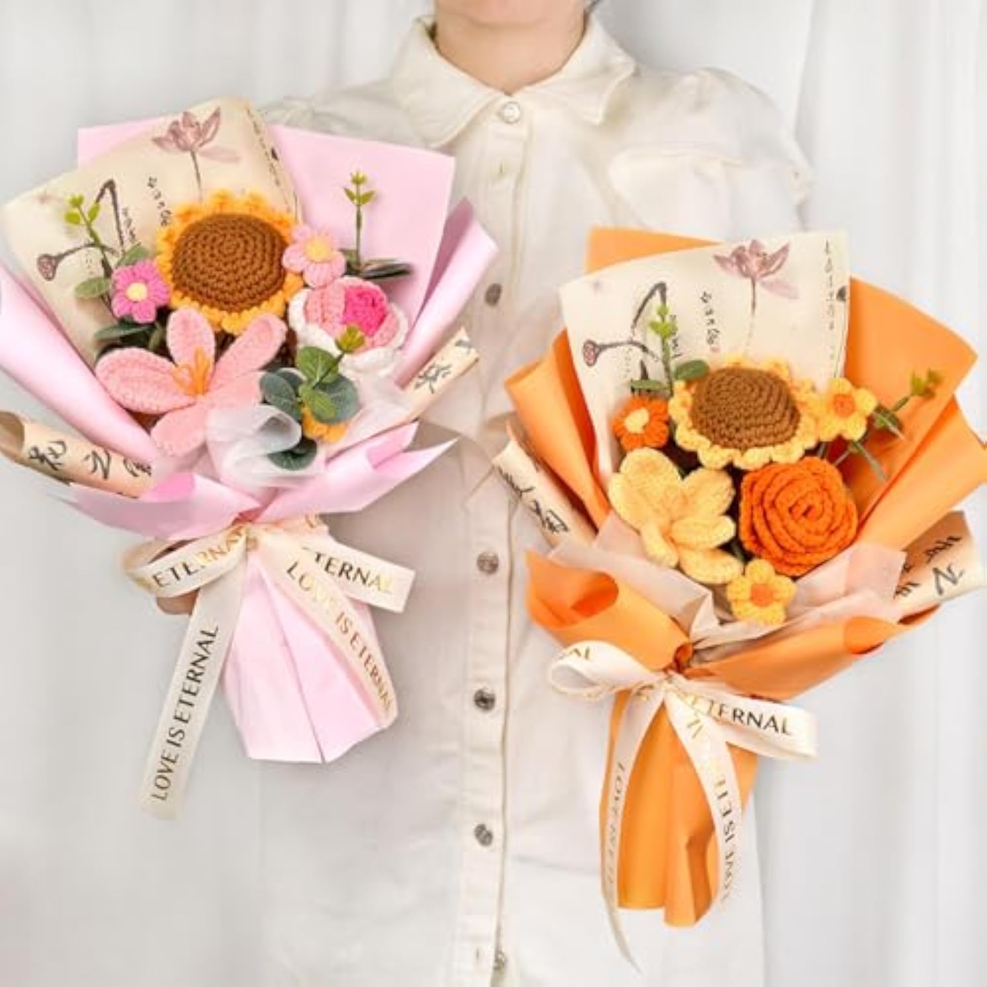 Crochet Flower Bouquet Knitting Flower Gift