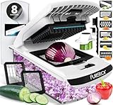 Fullstar Vegetable Chopper and Mandoline Slicer - Cheese Grater, Food Chopper with Container, Kitchen Accessories, Home Essentials (8 in 1, White)