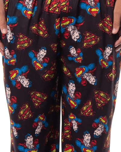 DC Comics Mens' Distressed Classic Superman All Over Pajama Sleep Pants3