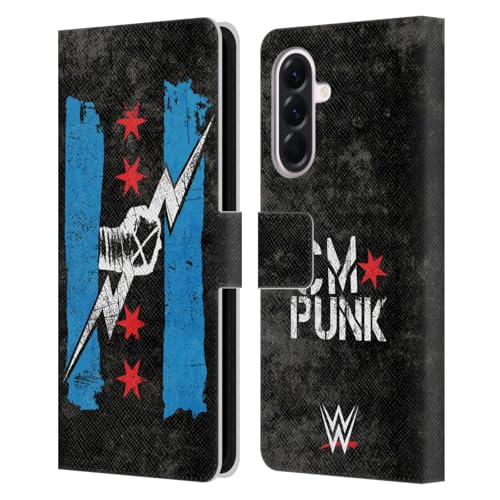 Coque WWE CM Punk Cuir Samsung Galaxy A56 5G Étui à Rabat Finitions Premium