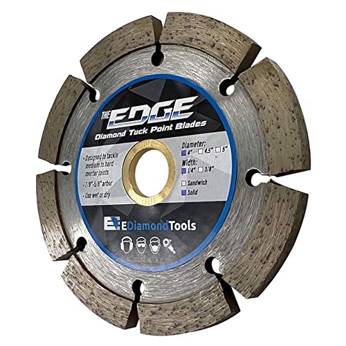 4" Diamond Tuck Point Blade for Mortar Joint Removal, Single Blade, 1/4" Segment Width, 7/8"-5/8" Arbor by EDiamondTools - Image 2