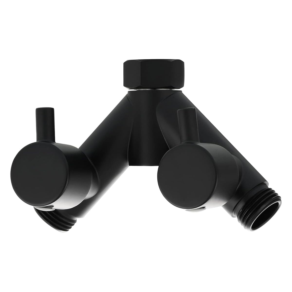 Robinet d'arrêt 2 voies Alide noir en laiton pour douche et adaptateur de tuyau Y 1/2 pouce