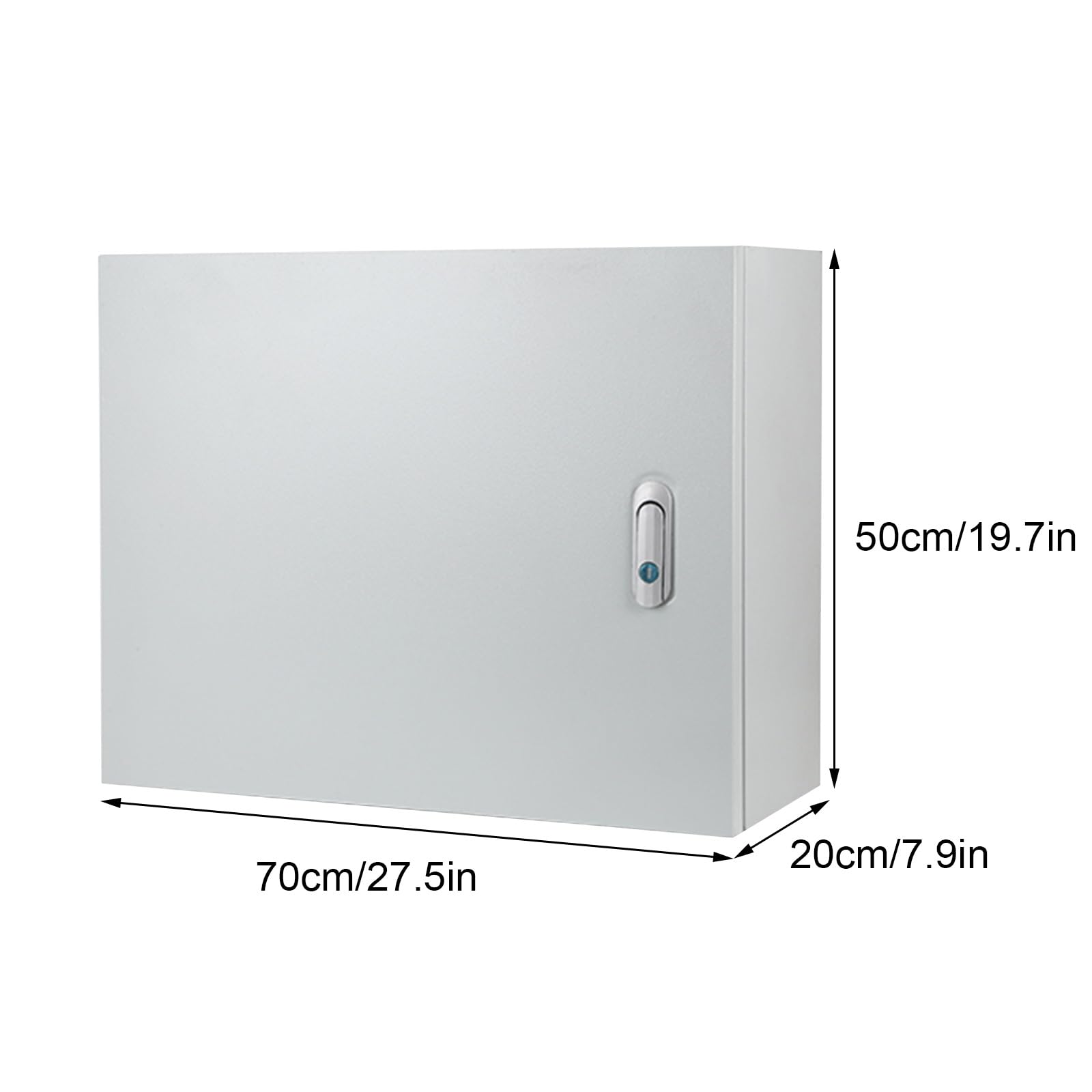 Scatola Elettrica In Acciaio Laminato A Freddo, Scatola Di Derivazione Elettrica con Serratura for Interni, con Piastra Di Montaggio Rimovibile e Presa(70x50x20cm/27.5x19.7x7.9in)