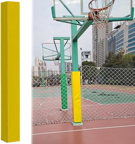 7" x 7" Square Pole Padding Wrap - All Weather Basketball, Fence, Sunshade, Playground Equipment Post Pad - H 5' Player Protection Safety Pads (Gray)