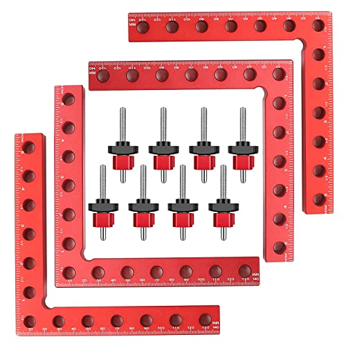 Corner Clamps Right Angle Clamp - 5.5" X 5.5" Clamping Squares 90 Degree Positioning Squares For Woodworking Laser-Engraved Aluminum Alloy Woodworking Clamps Essential Wood Working Tools And Equipment #TOP16